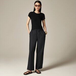 J. Crew New Soleil Pant in Linen Black